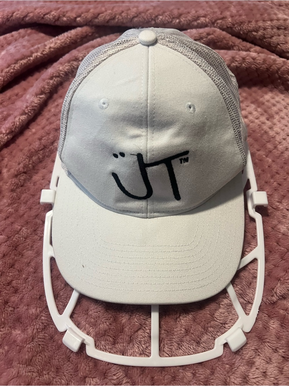 JT White Mesh-Back Trucker Cap